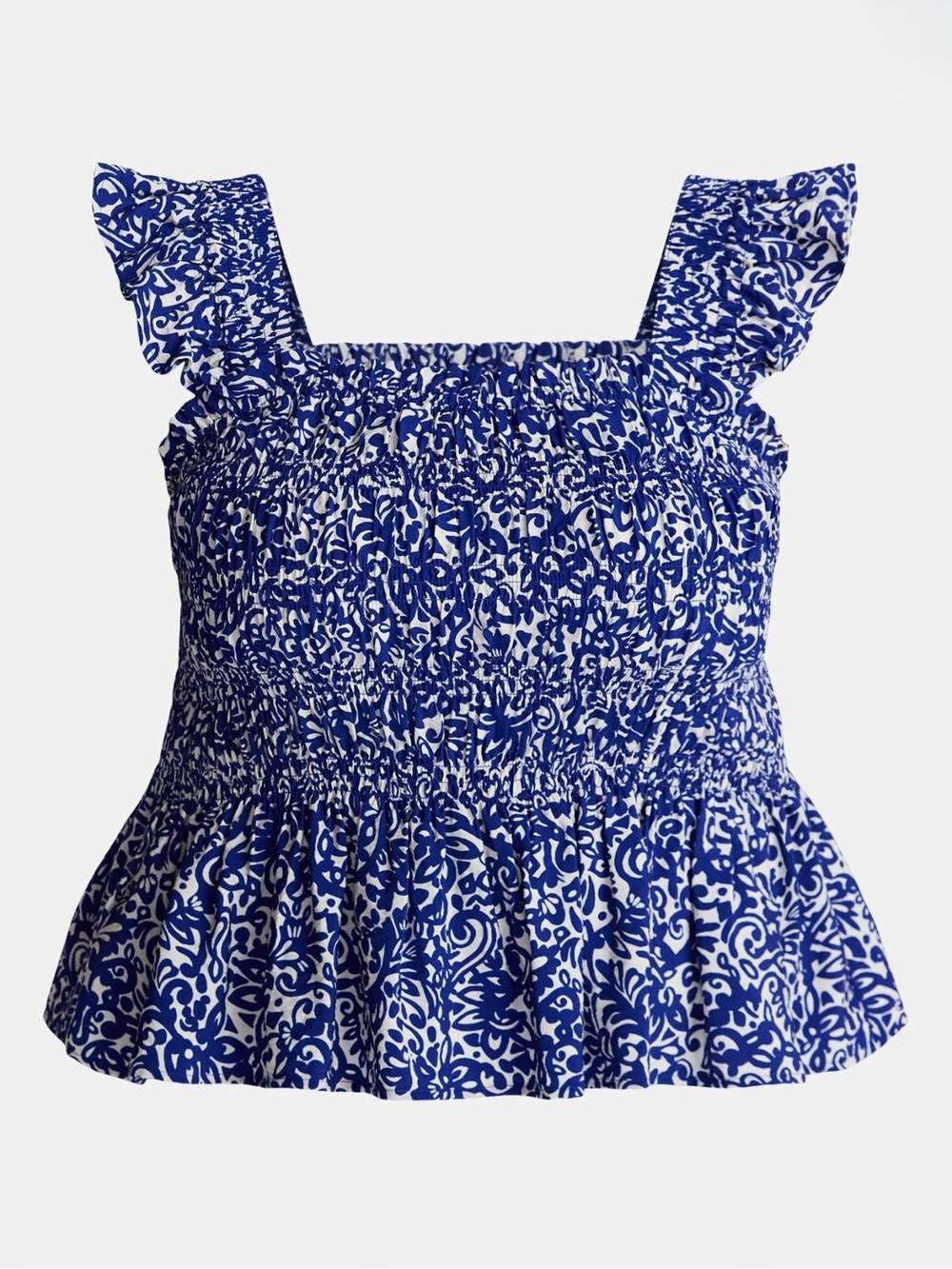 Smocked Square Neck Ruffle Tank Top - Picture 3 of 5